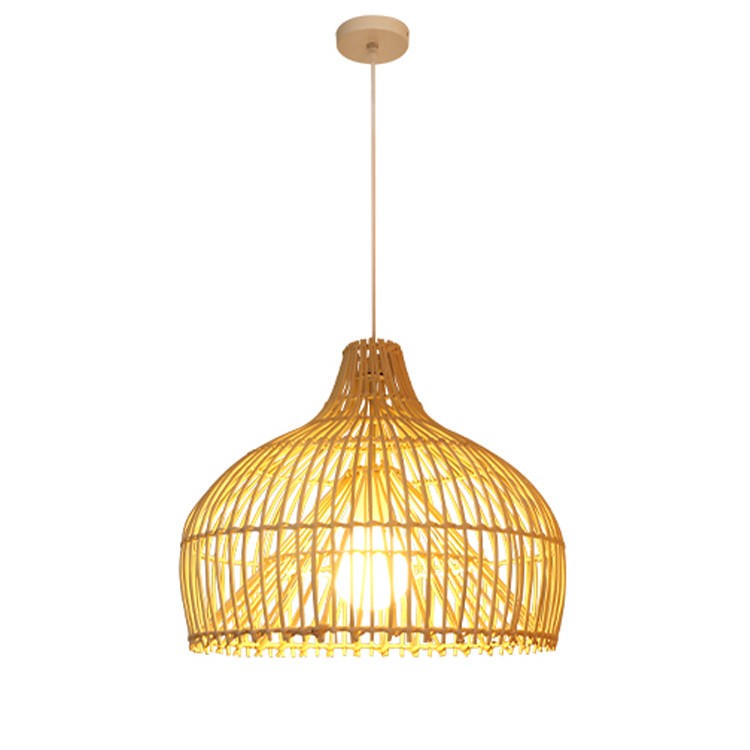 wicker mini pendant light